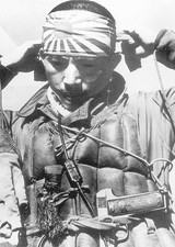 B&W WWII WW2 Photo Japanese Kamikaze Pilot Prepares World War Two Japan / 2217 picture