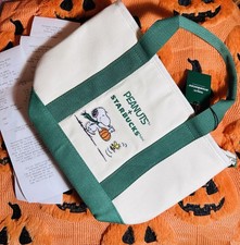 Genuine Starbucks Snoopy Peanuts ੯‧̀͡⬮ Collectible Canvas Tote Bag ੯‧̀͡⬮ picture