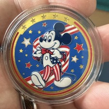 Disney Mickey, EPCOT, Happy 250th Independence Day Coin Medallion In Protector picture