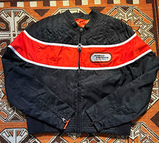 Vintage Harley-Davidson Black & Orange Nylon Zipper Jacket women Size M picture
