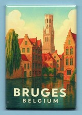 BRUGES BELGIUM TRAVEL POSTER *2X3 FRIDGE MAGNET* VACATION EUROPE TRIP FLANDERS picture