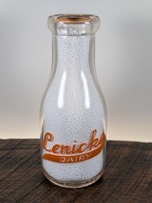 Lenick's Dairy LaPorte La Porte IN IND INDIANA Pyro Pint Milk Bottle Baby ACL picture