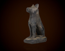 Ancient Egyptian Antiques Anubis Statue Black Stone Jackal God Artifact Figure picture