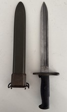 RARE VINTAGE US SA SPRINGFIELD ARMORY MODEL 1909 BAYONET KNIFE IN SHEATH picture