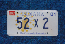 2001 Indiana CROSSROADS OF AMERICA License Plate picture