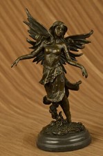 Aldo Vitaleh Forest Fairy Mythical Marble  Bronze Sculpture Collectible Gift Dec picture
