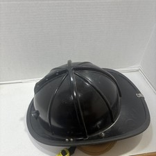 Black Fire Fighter Helmet, Cairns Unknown Model Number Vintage picture