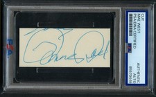 Mae West d1980 signed autograph 1.5x3 cut Actress and Singer PSA Slabbed picture