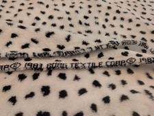 Vintage 1983 Borg heavy Faux Fur Fabric Dalmation Print 63