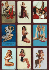 9 Gil Elvgren Earl MacPherson Mixed Vintage Pinup Playing Cards NMint 1940-1960s picture