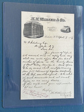 Warners Cure Bottle Letter 1887 Rochester NY Hand Written by Medicine Agent Rare picture