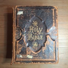 Antique 1880's Cruden's Complete Concordance Illustrated Bible 3D Bible READ  picture