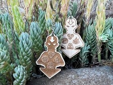 Avatar Wood Keychain, Avatar Inspired Aang Wooden Charm picture