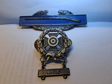 Vintage U.S. Army Sterling Silver Expert Marksman Metals picture
