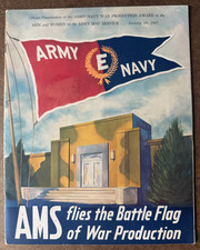 Vtg 1943 WWII Army Navy Production Award Program Army Map Service Washington DC picture