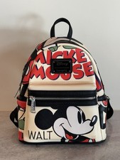 Disney Loungefly Mickey Mouse Walt Retro Sketch Mini Backpack - New Old Stock picture