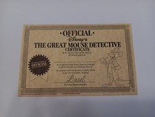 Vintage Disney HTF Ephemera The Great Mouse Detective Certificate Smucker's 1986 picture