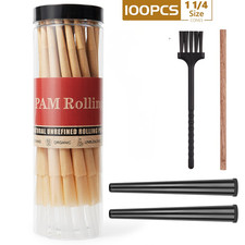 100Pack 1 1/4 Size W/Filter Tip Pre Rolled Cones with Cone Loader Stick and Tube picture