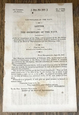 1832 Letter Secretary Of Navy, List of Lieutenants In Navy & Their Sea Service picture