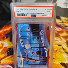 Topps Disney Season's Greetings Maui SG-11 Red Foil /5 PSA 9 Pop 1 Red /5 Moana picture