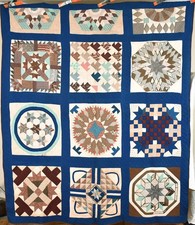 GORGEOUS Vintage 1880's Antique Sampler Quilt ~Extraordinary Piecework picture