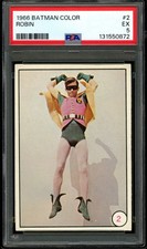 1966 TOPPS USA BATMAN COLOR #2 Robin Boy Wonder (Burt Ward) Rookie PSA 5 EX picture