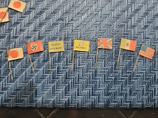73x WWII Mini Country Flag Pennant Pin Map Markers Historical Memorabilia picture