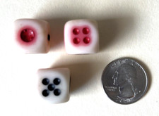 Vintage Lot of 3  Gaming Dice Red Black Gambling picture