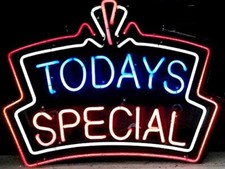 Today's Special Neon Sign Light Lamp Real Glass Party Garage Wall Decor 24