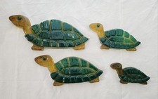 Vintage 1970's Acrylic Wall Hanging Kitsch Groovy Turtles Decor picture