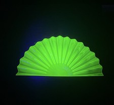 Antique VTG Art Deco Uranium Glass Vaseline Lamp Light Shade Slip Sconce Fixture picture