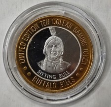 Buffalo Bill's Resort Limited Edition $ 10 Dlls Gaming Token .999 Fine Silver picture