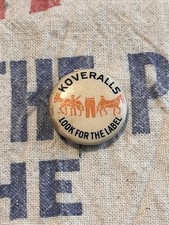 Vintage 1910s Levi StraussKoveralls Kid Play Suit Pinback ButtonBastian Bros picture