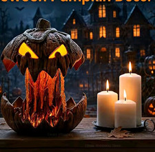 Animated Light-Up Halloween Pumpkin Jack-O-Lantern Decor Prop 28cm/11in WWW picture