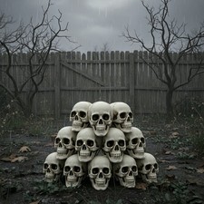 Yescom 12 Pcs Human Skulls Life Size Skeleton Head Halloween Decorations picture
