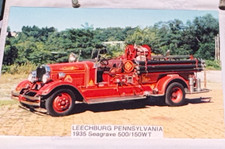 Leechburg PA 1935 Seagrave Fire Truck 4”x6” Photo - Firefighting & Rescue Theme picture