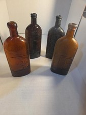 4 Antique Warner’s Safe Kidney Liver Cure Bottles Rochester New York Blob Top.