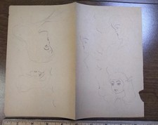 vintage amateur pinup sketch woman art 1940s picture