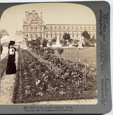In the Louvre Garden, Paris – Elegant View of Woman & Formal Grounds Stereoview picture