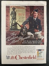 Print Ad Chesterfield Cigarettes 1942 Service Woman 8.5x11 WWII picture