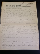 Vintage Chicago Letterhead The J.O. Stoll Co Newsdealers - Hand Written Sonnet picture