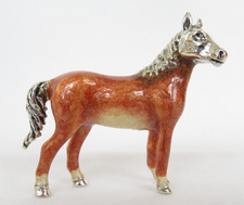Saturno Italy Miniature Sterling Silver Enamel Horse Animal Figurine picture