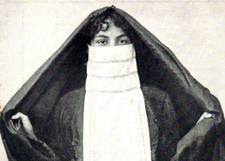 * Antique UDB Postcard Coptic Female Face Covering Burqa c1900s Alexandria Egypt picture