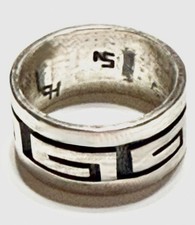 Hopi Native Sterling Silver Overlay Ring ca. 1970-1980 Marked 925. picture