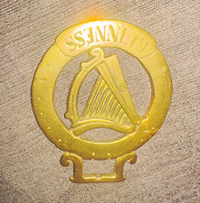 Guinness Harp Brass Tone Metal Bottle Opener Breweriana Opener picture