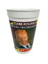 Vintage Max Headroom Plastic Cup Coke 1987 Coca Cola Soda Pop NOS Souvenir 80s picture