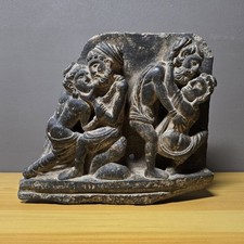 A NICE GANDHARA STONE SCHIST PLATE FRAGMENT WITH A STORY picture