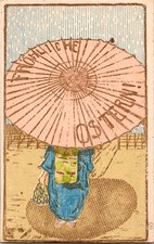 1918 Mint Bando Japan WWI POW Camp Postcard German prisoner Of War Easter picture