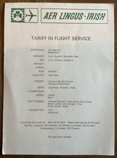 RARE Aer Lingus Airline Tariff In Flight Service Card picture