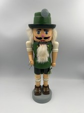 Vintage Erzgebirge Germany Wooden Nutcracker Hunter HB Beer 14